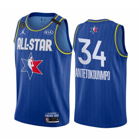 Camiseta Hombre Milwaukee Bucks Giannis Antetokounmpo 34 2020 All-Star Jordan Brand Azul Swingman